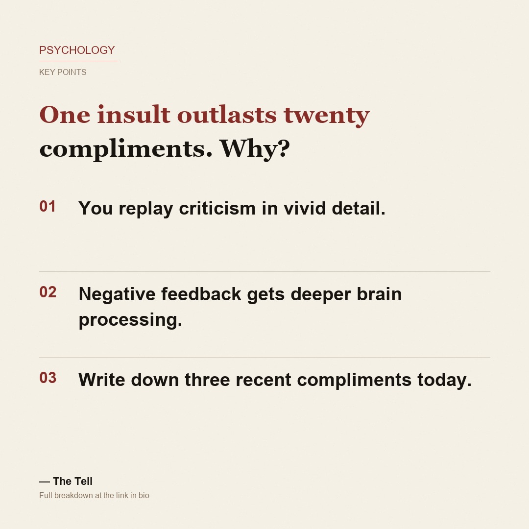 Why You Remember Insults Better Than Compliments key points